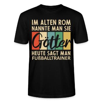 Lustige Fußballtrainer Sprüche - Stanley/Stella Unisex Bio-T-Shirt CRAFTER - Schwarz - Vorne - Alina (178cm) & Michal (187cm)