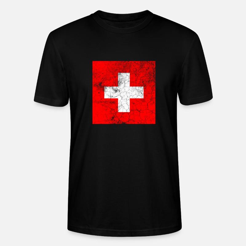 Drapeau Suisse Drapeau Suisse - T-shirt bio CRAFTER Stanley Stella Unisexe - noir