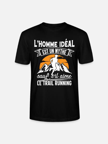Trail Running L'Homme Idéal Cadeau Humour Runner - T-shirt bio CRAFTER Stanley Stella Unisexe - noir