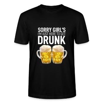JGA Bier Biermarke Beer Fusion Bauch Spruch Lustig - Stanley/Stella Unisex Bio-T-Shirt CRAFTER - Schwarz - Vorne - Alina (178cm) & Michal (187cm)