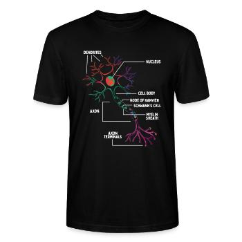 Neuron Neurologist Neursorgeon Brain Scan - Stanley/Stella Unisex Bio-T-Shirt CRAFTER - Schwarz - Vorne - Alina (178cm) & Michal (187cm)