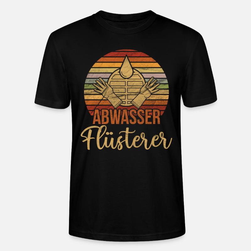 Retro Abwasser Flüsterer Abwassertechniker - Stanley/Stella Unisex Bio-T-Shirt CRAFTER - Schwarz