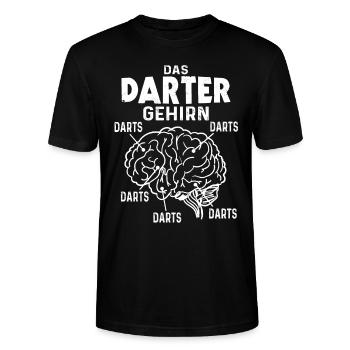 Darts Gehirn Dartspieler Darten Lustig Dart - Stanley/Stella Unisex Bio-T-Shirt CRAFTER - Schwarz - Vorne - Alina (178cm) & Michal (187cm)