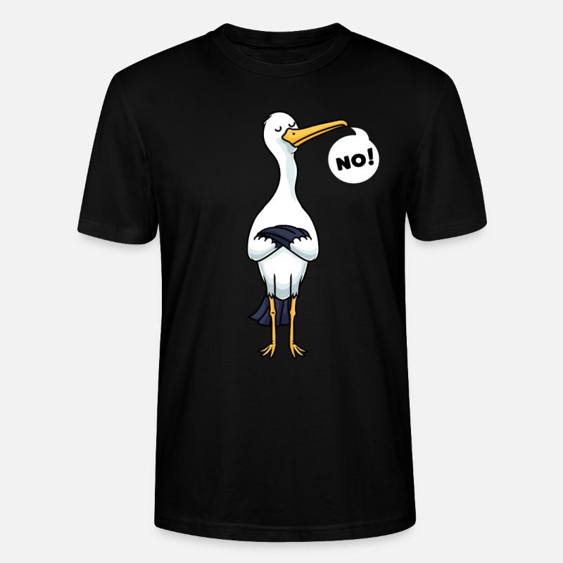 Cigogne têtue Oiseaux cigognes blanches - T-shirt bio CRAFTER Stanley Stella Unisexe - noir