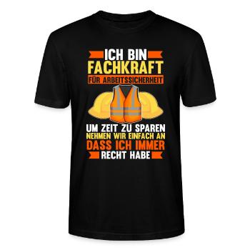 Arbeitssicherheit Fachkraft hat immer Recht Sifa - Stanley/Stella Unisex Bio-T-Shirt CRAFTER - Schwarz - Vorne - Alina (178cm) & Michal (187cm)