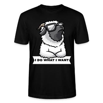 Sturen Walliser Schwarznasenschaf Schafe - Stanley/Stella Unisex Bio-T-Shirt CRAFTER - Schwarz - Vorne - Alina (178cm) & Michal (187cm)
