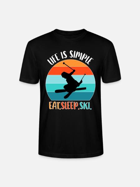 Ski skiing Skiers Skiing Holidays - Stanley/Stella CRAFTER Unisex Organic T-Shirt - black