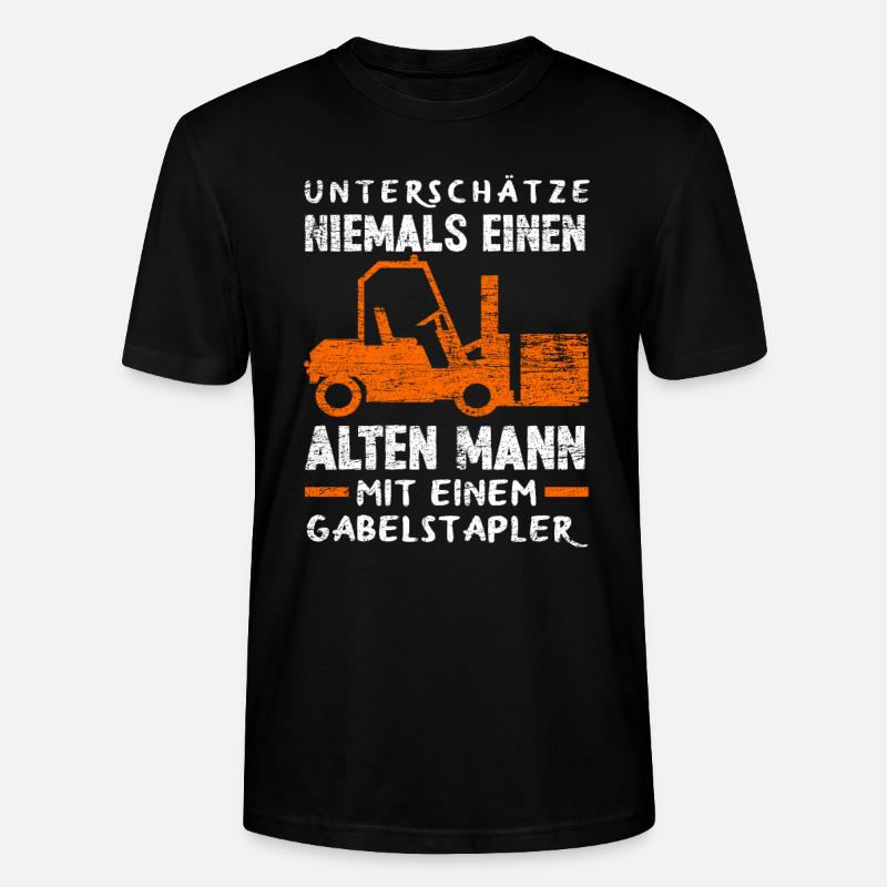 Staplerfahrer Alter Mann - Stanley/Stella Unisex Bio-T-Shirt CRAFTER - Schwarz