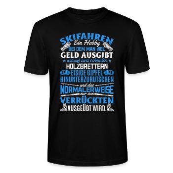 Skifahrer Spruch Après-ski Party Skiing Skifahren - Stanley/Stella Unisex Bio-T-Shirt CRAFTER - Schwarz - Vorne - Alina (178cm) & Michal (187cm)