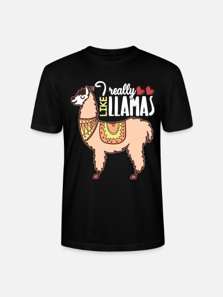 Llama I Really Like Llamas - Stanley/Stella CRAFTER Unisex Organic T-Shirt - black
