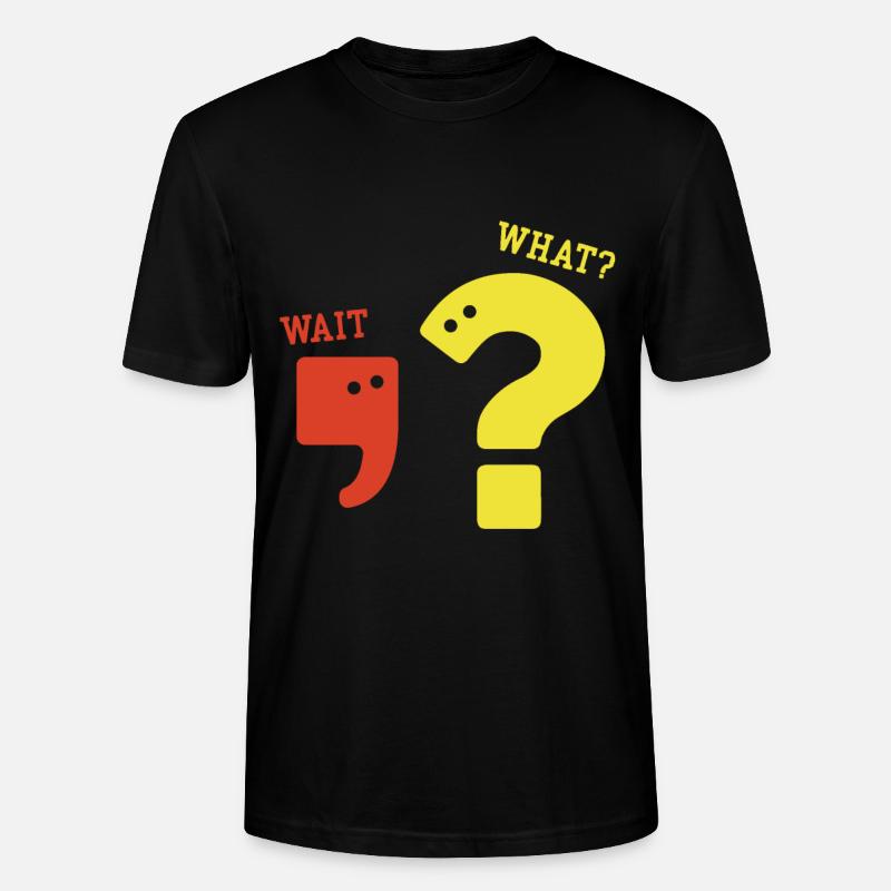 Comma Question Mark Grammar Nerd Teacher Gift - Stanley/Stella CRAFTER Unisex Organic T-Shirt - black
