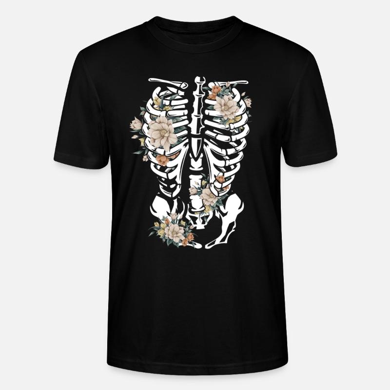 Gothic Blumen - Stanley/Stella Unisex Bio-T-Shirt CRAFTER - Schwarz