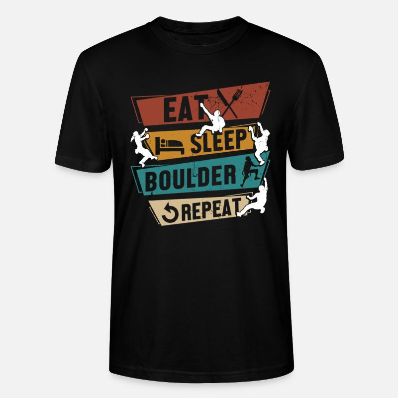 Bouldering Kletterer Geschenke Boulder Kletter - Stanley/Stella Unisex Bio-T-Shirt CRAFTER - Schwarz