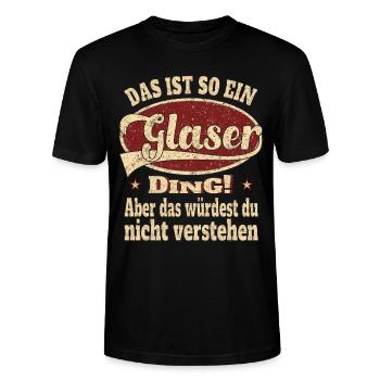 Glaser Spruch Das ist so ein Glaser - Stanley/Stella Unisex Bio-T-Shirt CRAFTER - Schwarz - Vorne - Alina (178cm) & Michal (187cm)