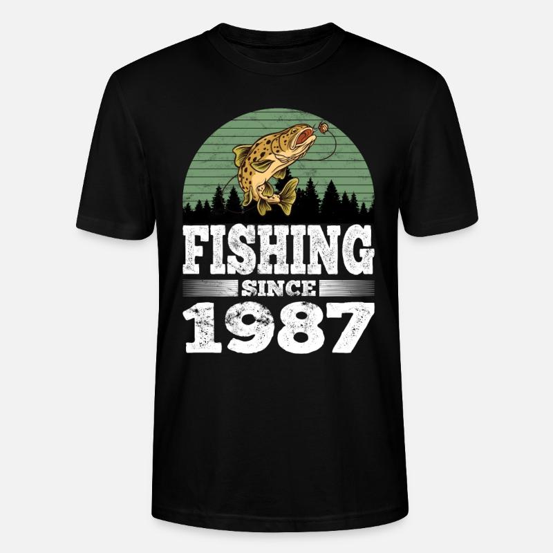 Pêche depuis 1987 - T-shirt bio CRAFTER Stanley Stella Unisexe - noir
