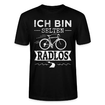 Selten Radlos Fahrrad Fahrradfahrer - Stanley/Stella Unisex Bio-T-Shirt CRAFTER - Schwarz - Vorne - Alina (178cm) & Michal (187cm)