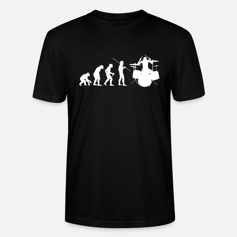 Human Evolution Drum Musiker Schlagzeuger - Stanley/Stella Unisex Bio-T-Shirt CRAFTER - Schwarz
