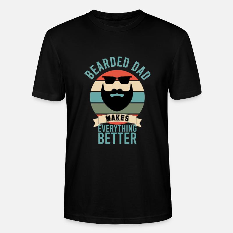Bearded Dad Make Everything Better - Stanley/Stella Unisex Bio-T-Shirt CRAFTER - Schwarz