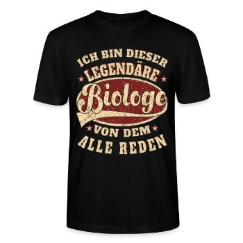 Biologe ich bin dieser legendäre Biologe - Stanley/Stella Unisex Bio-T-Shirt CRAFTER - Schwarz - Vorne - Alina (178cm) & Michal (187cm)