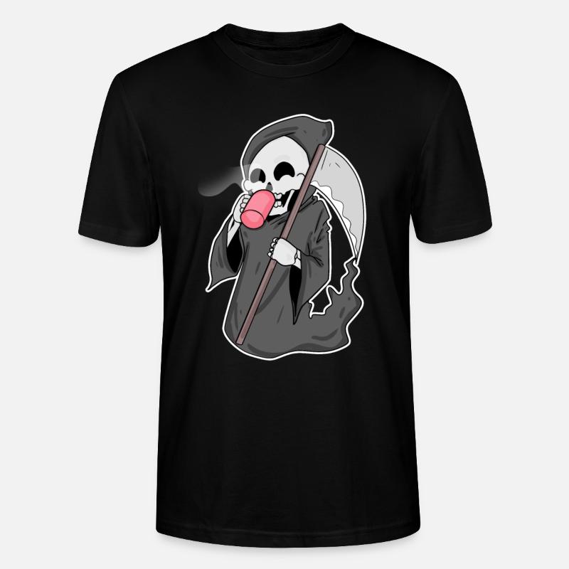 Faucheuse sinistre au café - T-shirt bio CRAFTER Stanley Stella Unisexe - noir