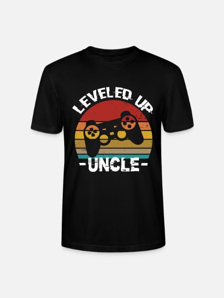 Level Up Uncle Uncle Uncle Birthday Uncle - Stanley/Stella CRAFTER Unisex Organic T-Shirt - black