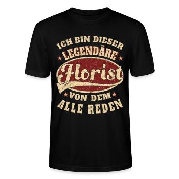 Florist ich bin dieser legendäre Florist - Stanley/Stella Unisex Bio-T-Shirt CRAFTER - Schwarz - Vorne - Alina (178cm) & Michal (187cm)