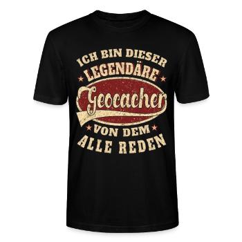 Geocacher ich bin dieser legendäre Geocacher - Stanley/Stella Unisex Bio-T-Shirt CRAFTER - Schwarz - Vorne - Alina (178cm) & Michal (187cm)