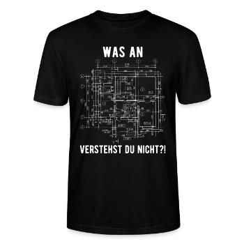 Maurer Architekt Bauingenieur Spruch Geschenk - Stanley/Stella Unisex Bio-T-Shirt CRAFTER - Schwarz - Vorne - Alina (178cm) & Michal (187cm)