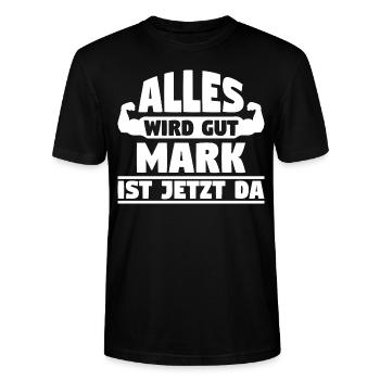 Alles wird gut Mark ist jetzt da - Stanley/Stella Unisex Bio-T-Shirt CRAFTER - Schwarz - Vorne - Alina (178cm) & Michal (187cm)