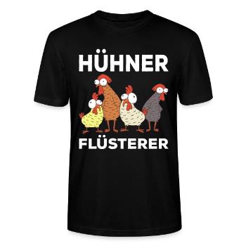 Hühnerflüsterer Huhn Hühnchen Landwirt Hühnerbauer - Stanley/Stella Unisex Bio-T-Shirt CRAFTER - Schwarz - Vorne - Alina (178cm) & Michal (187cm)