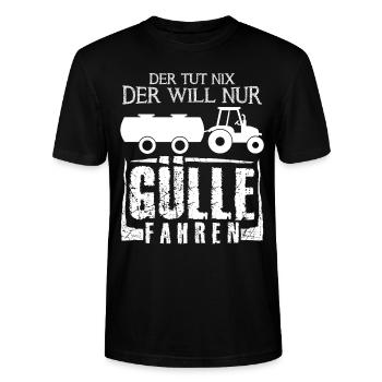 Gülle fahren Güllebaron Landwirt Bauer - Stanley/Stella Unisex Bio-T-Shirt CRAFTER - Schwarz - Vorne - Alina (178cm) & Michal (187cm)