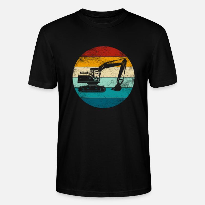Bagger Baggerfahrer Baustelle Retro Bauarbeiter - Stanley/Stella Unisex Bio-T-Shirt CRAFTER - Schwarz