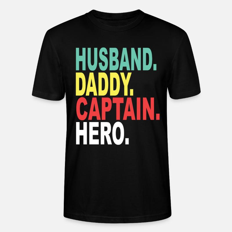 Ehemann Papa Kapitain Held - Stanley/Stella Unisex Bio-T-Shirt CRAFTER - Schwarz