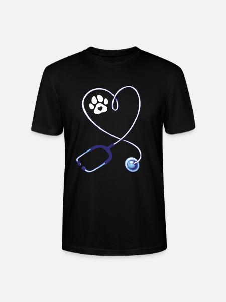 Vet Tech Stethoscope - Stanley/Stella CRAFTER Unisex Organic T-Shirt - black