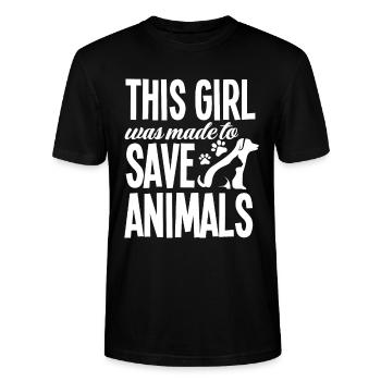 Funny Veterinary Veterinarian Veterinarian Gift - Stanley/Stella CRAFTER Unisex Organic T-Shirt - black - Front - Alina (178cm) & Michal (187cm)