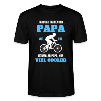 Papa Fahrrad Mountainbike Geschenk - Stanley/Stella Unisex Bio-T-Shirt CRAFTER - Schwarz - Vorne - Alina (178cm) & Michal (187cm)