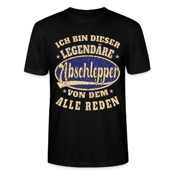 Abschlepper ich bin dieser legendäre Abschlepper - Stanley/Stella Unisex Bio-T-Shirt CRAFTER - Schwarz - Vorne - Alina (178cm) & Michal (187cm)