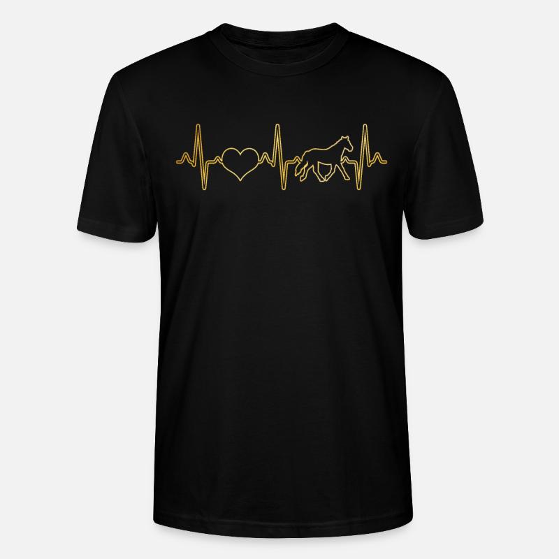Pferd Herzschlag - Stanley/Stella Unisex Bio-T-Shirt CRAFTER - Schwarz