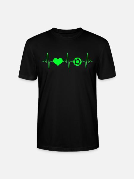 Football Heartbeat - Stanley/Stella CRAFTER Unisex Organic T-Shirt - black