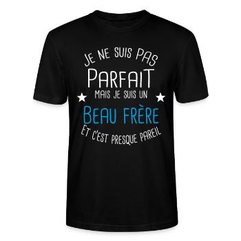 Beau frère - T-shirt bio CRAFTER Stanley Stella Unisexe - noir - Devant - Alina (178cm) & Michal (187cm)