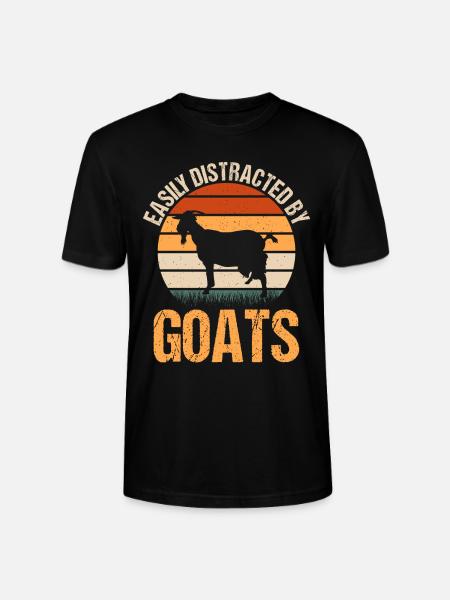 Easily Distracted By Goats - Stanley/Stella CRAFTER Unisex Organic T-Shirt - black