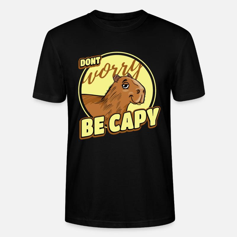 Capybara Retro Capibara - Stanley/Stella CRAFTER Unisex Organic T-Shirt - black