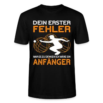 Boule Spiel Petanque Crossboule - Stanley/Stella Unisex Bio-T-Shirt CRAFTER - Schwarz - Vorne - Alina (178cm) & Michal (187cm)