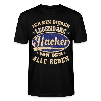 Hacker ich bin dieser legendäre Hacker - Stanley/Stella Unisex Bio-T-Shirt CRAFTER - Schwarz - Vorne - Alina (178cm) & Michal (187cm)