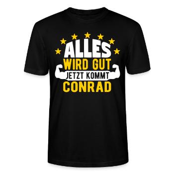 Conrad - Alles wird gut jetzt kommt Conrad - Stanley/Stella Unisex Bio-T-Shirt CRAFTER - Schwarz - Vorne - Alina (178cm) & Michal (187cm)
