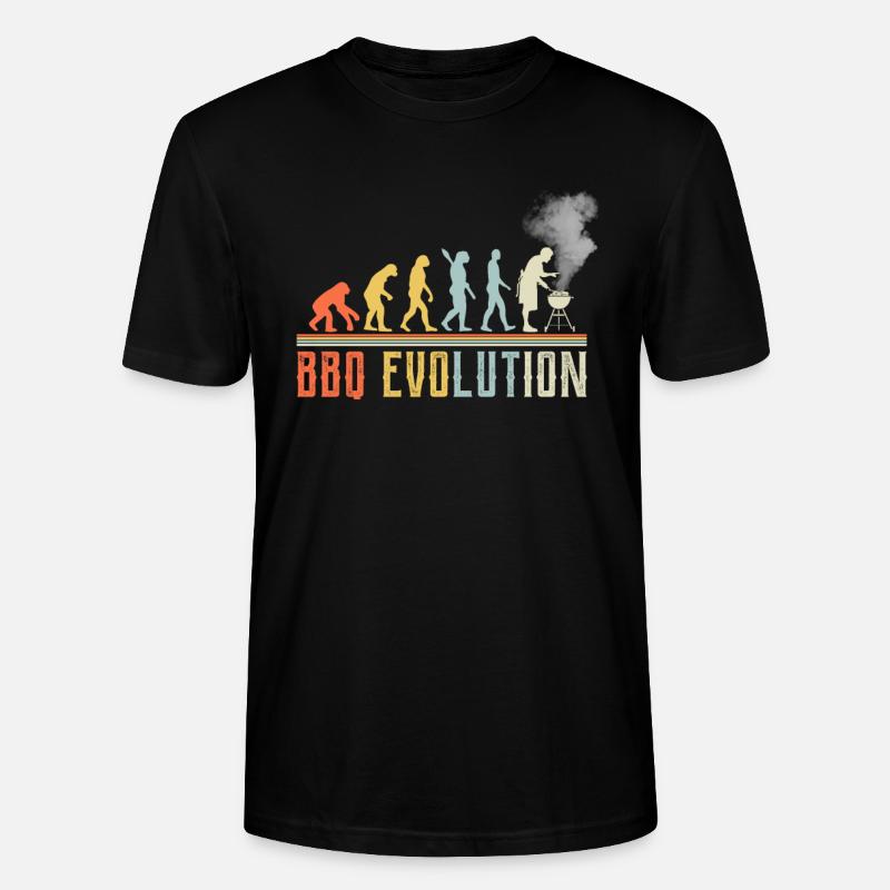 BBQ Evolution Funny Quote - Stanley/Stella CRAFTER Unisex Organic T-Shirt - black
