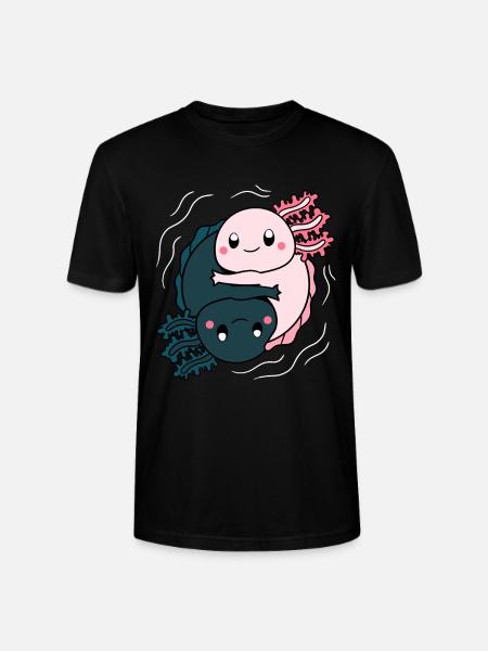 Axolotl Yinyang - Stanley/Stella CRAFTER Unisex Organic T-Shirt - black