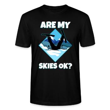 are my skis okay - Stanley/Stella CRAFTER Unisex Organic T-Shirt - black - Front - Alina (178cm) & Michal (187cm)