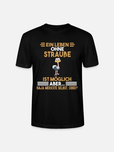 Zootier Strauß - Stanley/Stella Unisex Bio-T-Shirt CRAFTER - Schwarz
