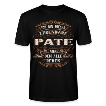 Pate ich bin dieser legendäre Pate Ding - Stanley/Stella Unisex Bio-T-Shirt CRAFTER - Schwarz - Vorne - Alina (178cm) & Michal (187cm)